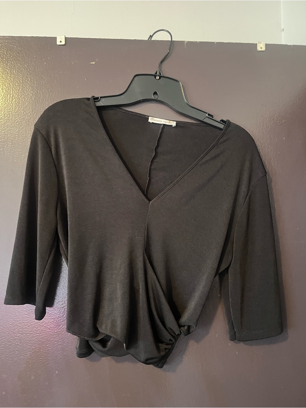 Zara Black Twist-Front V-Neck Cardigan
